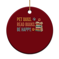 Retro Dog Book Lovers Ceramic Ornament Bookish Dog Mom Gift