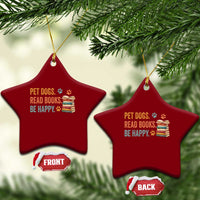 Retro Dog Book Lovers Ceramic Ornament Bookish Dog Mom Gift