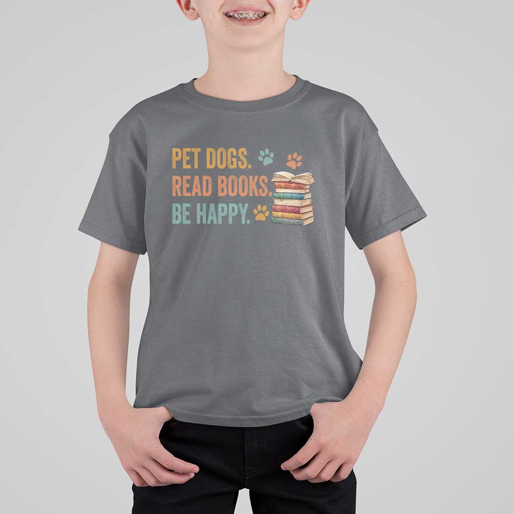 Retro Dog Book Lovers T Shirt For Kid Bookish Dog Mom Gift