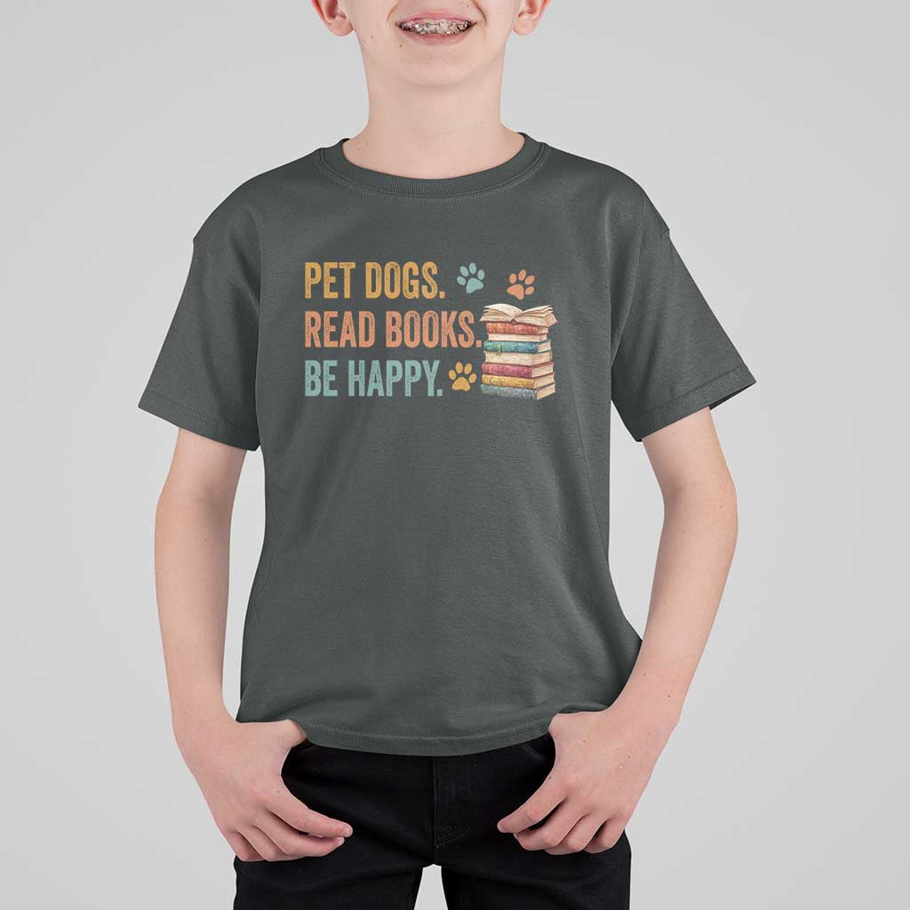 Retro Dog Book Lovers T Shirt For Kid Bookish Dog Mom Gift