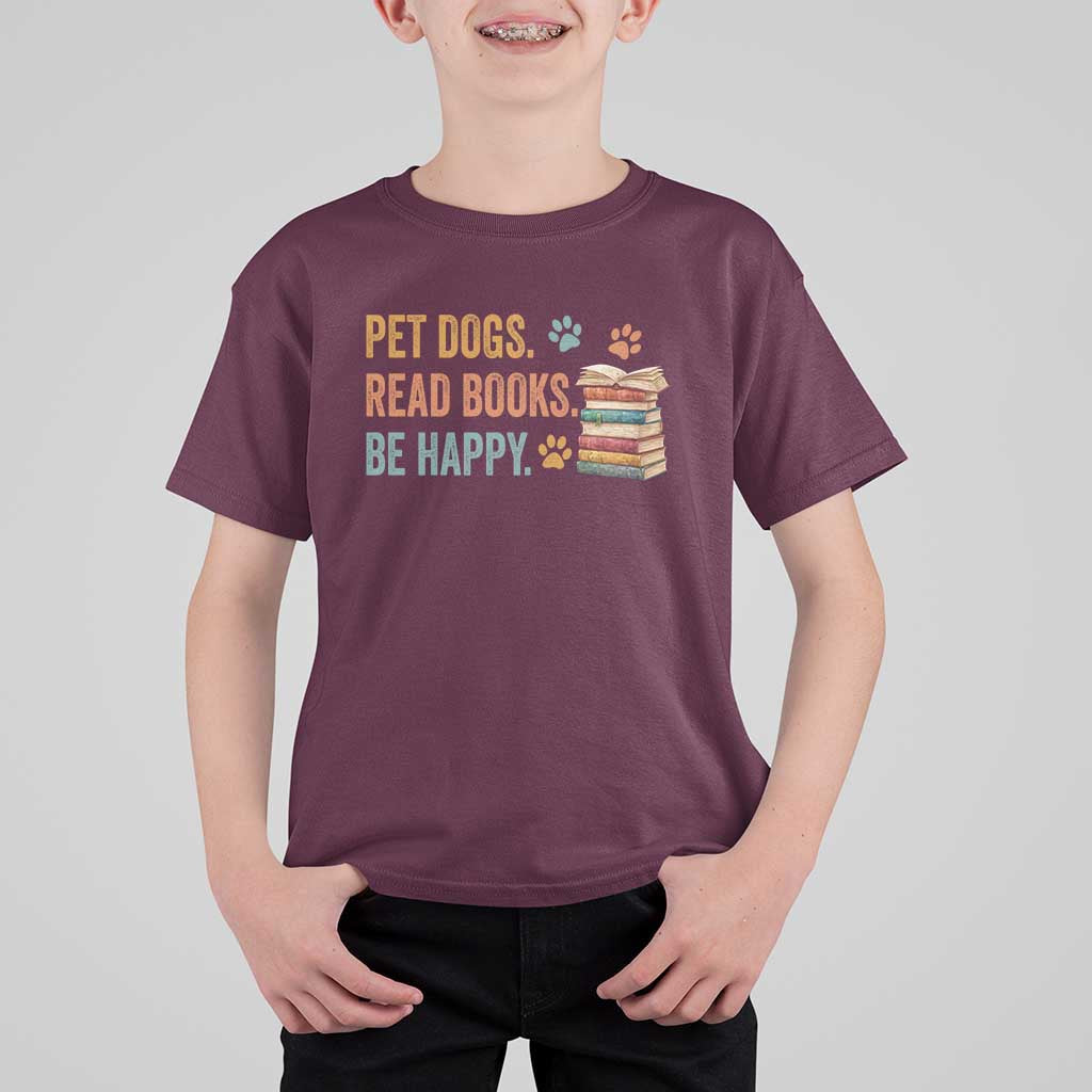Retro Dog Book Lovers T Shirt For Kid Bookish Dog Mom Gift
