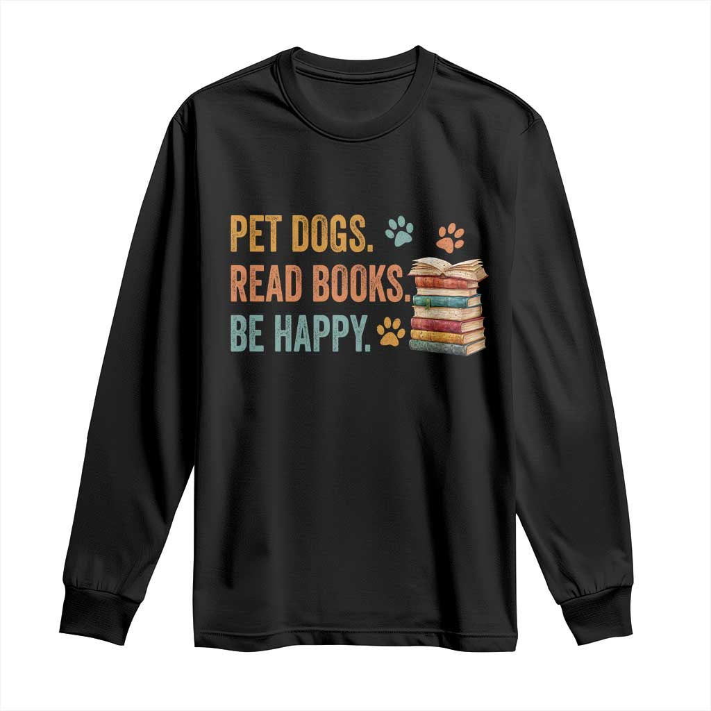 Retro Dog Book Lovers Long Sleeve Shirt Bookish Dog Mom Gift
