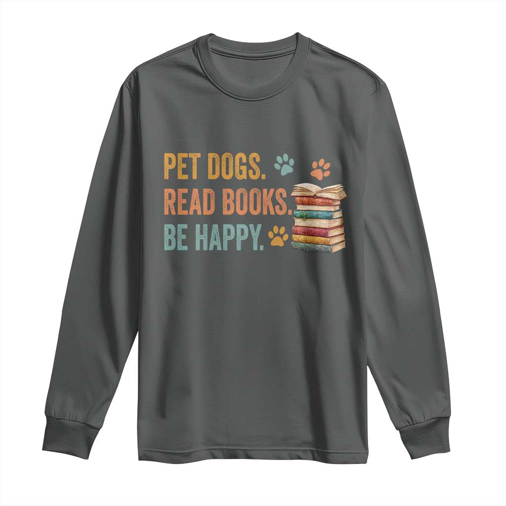 Retro Dog Book Lovers Long Sleeve Shirt Bookish Dog Mom Gift