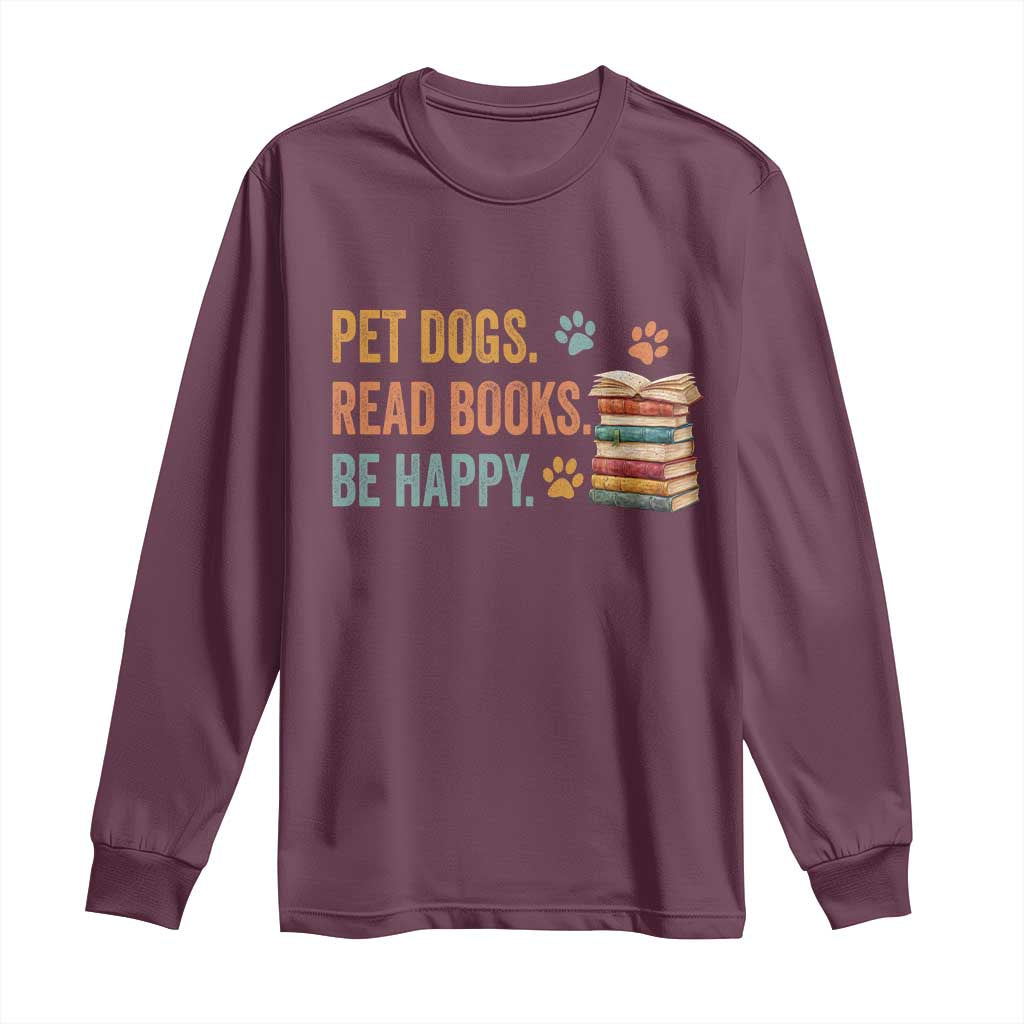 Retro Dog Book Lovers Long Sleeve Shirt Bookish Dog Mom Gift