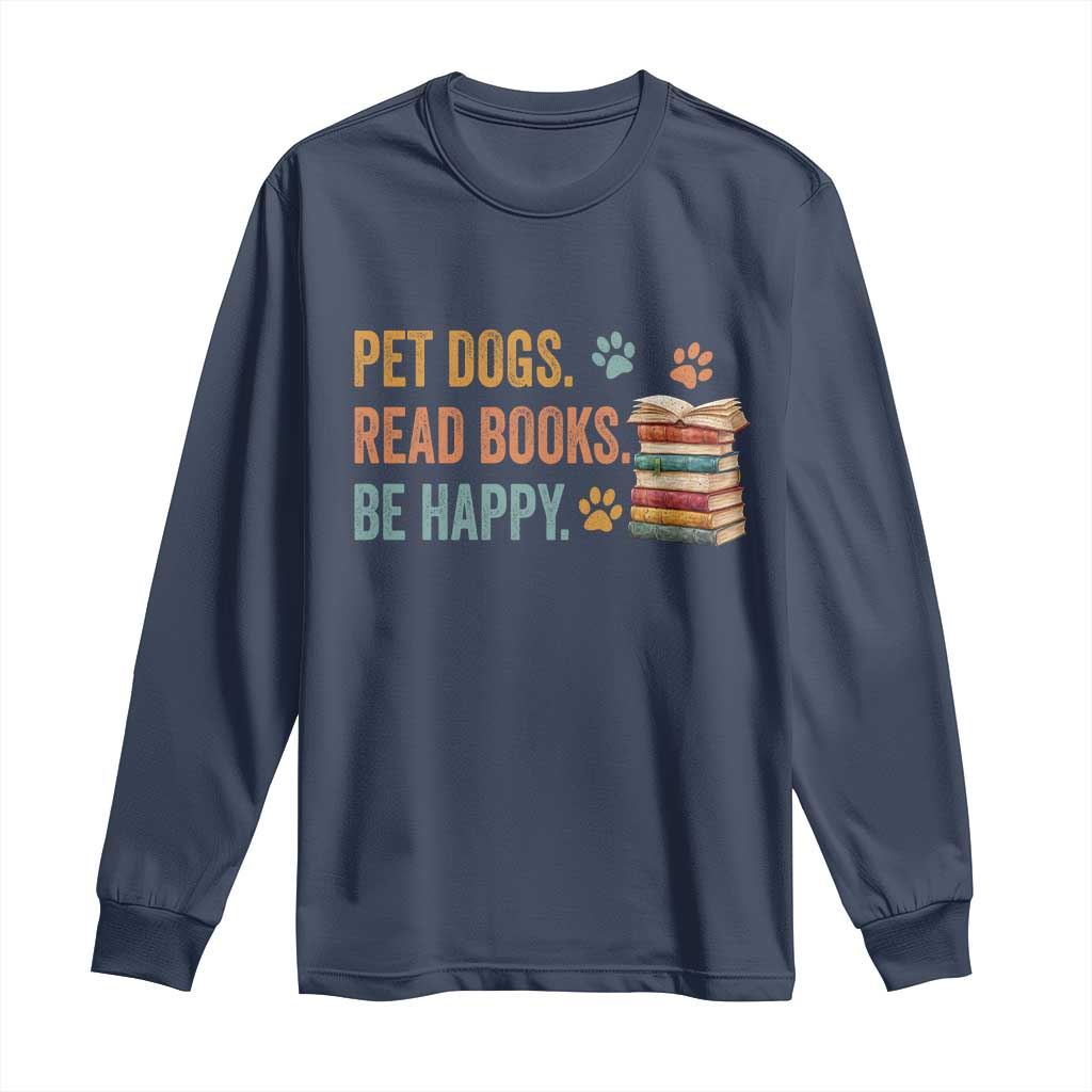Retro Dog Book Lovers Long Sleeve Shirt Bookish Dog Mom Gift