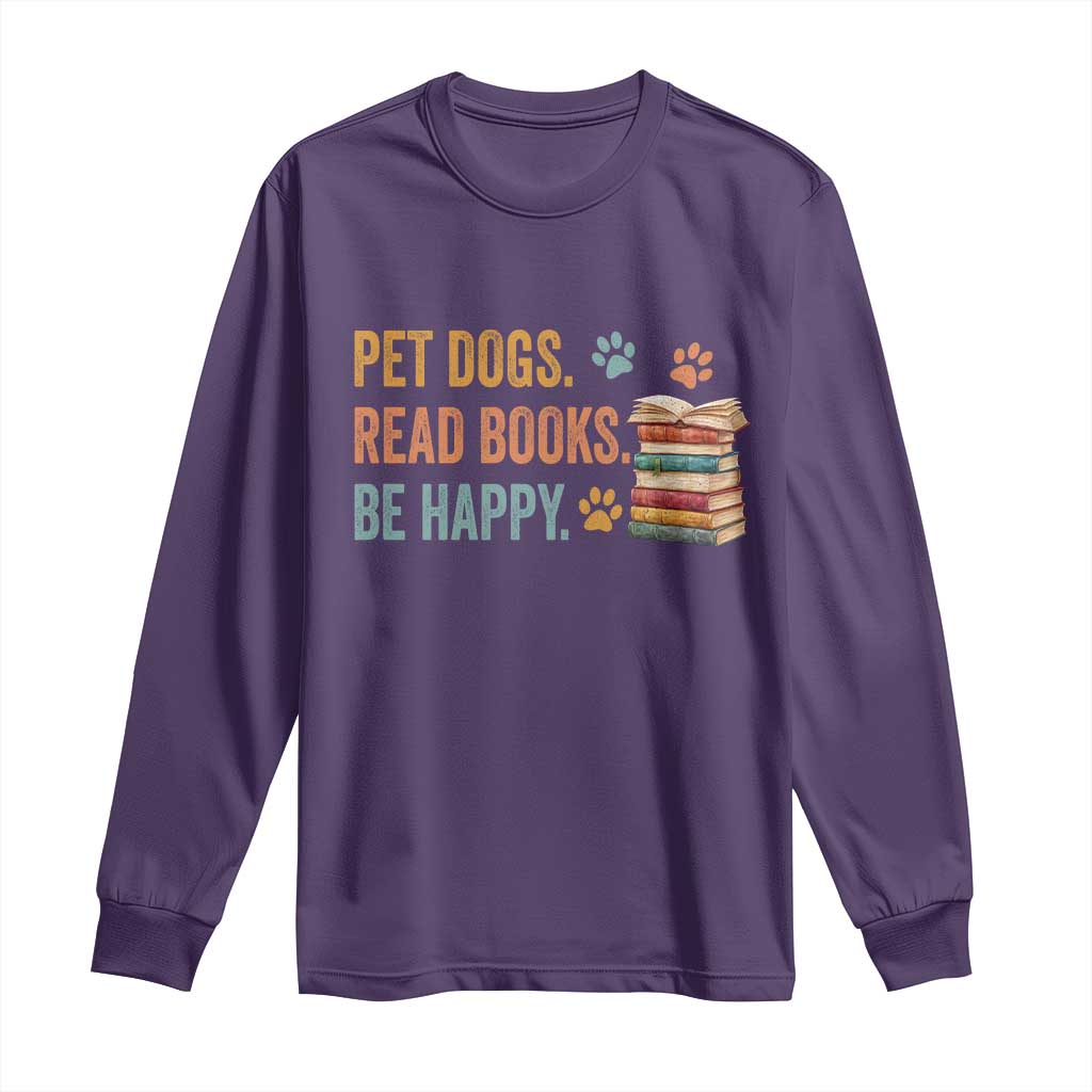 Retro Dog Book Lovers Long Sleeve Shirt Bookish Dog Mom Gift