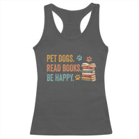 Retro Dog Book Lovers Racerback Tank Top Bookish Dog Mom Gift