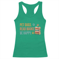 Retro Dog Book Lovers Racerback Tank Top Bookish Dog Mom Gift