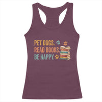 Retro Dog Book Lovers Racerback Tank Top Bookish Dog Mom Gift