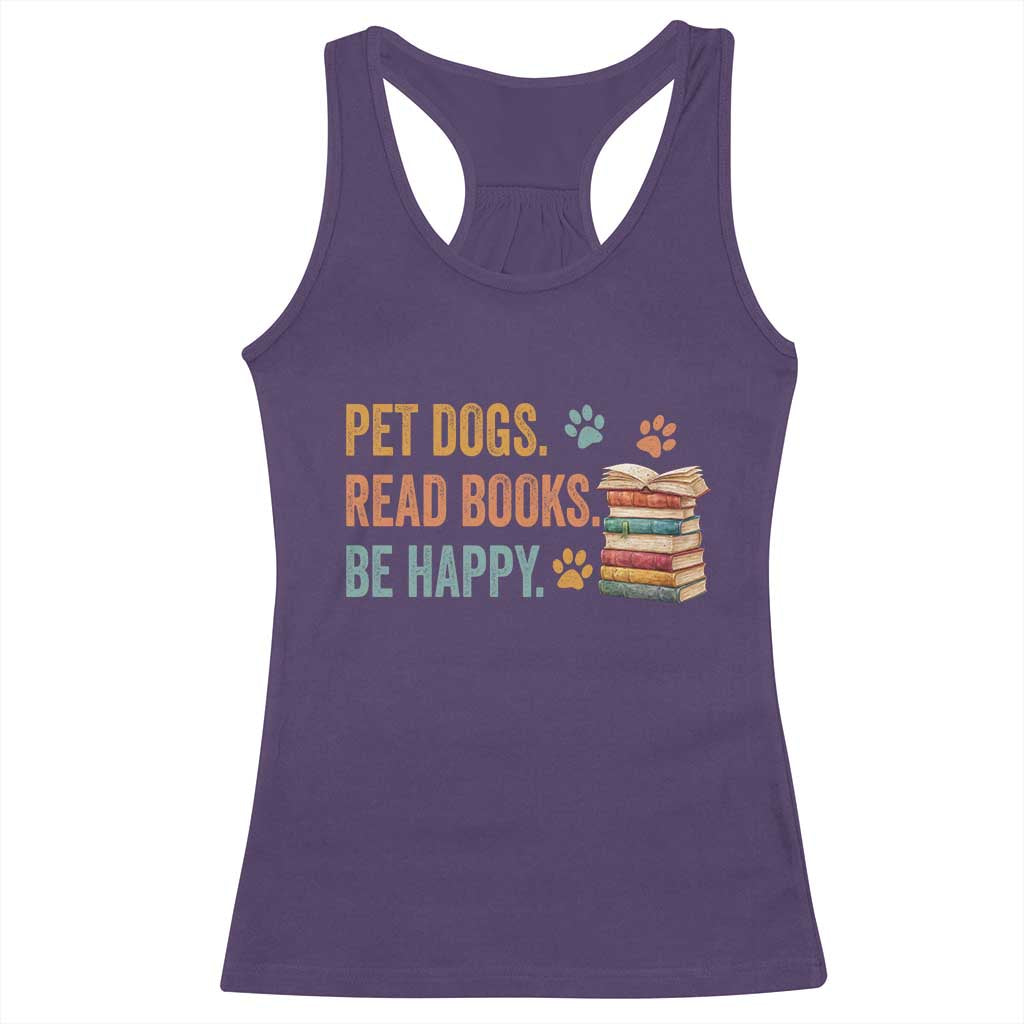 Retro Dog Book Lovers Racerback Tank Top Bookish Dog Mom Gift