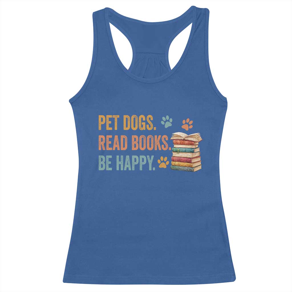 Retro Dog Book Lovers Racerback Tank Top Bookish Dog Mom Gift