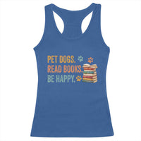 Retro Dog Book Lovers Racerback Tank Top Bookish Dog Mom Gift