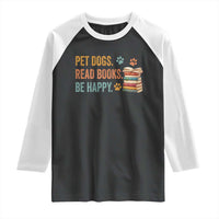 Retro Dog Book Lovers Raglan Shirt Bookish Dog Mom Gift