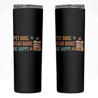 Retro Dog Book Lovers Skinny Tumbler Bookish Dog Mom Gift