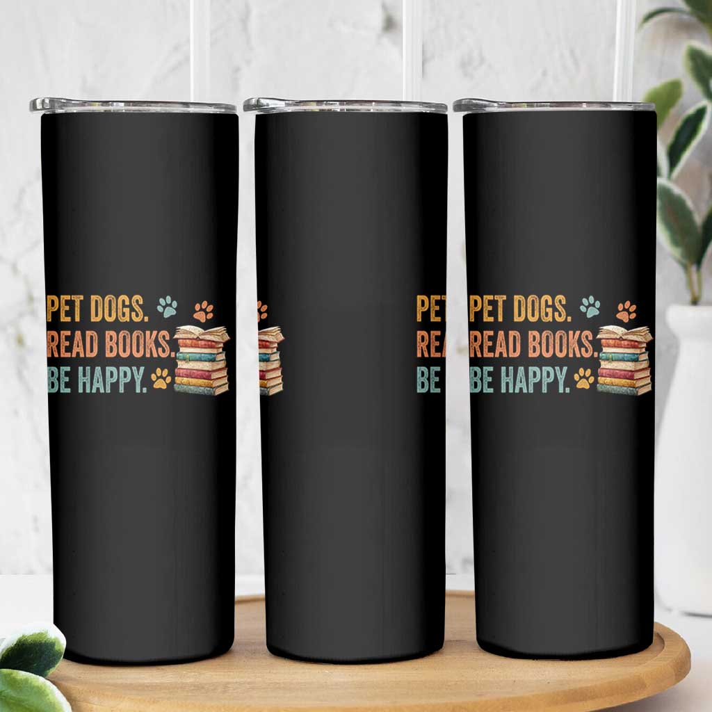 Retro Dog Book Lovers Skinny Tumbler Bookish Dog Mom Gift