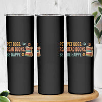 Retro Dog Book Lovers Skinny Tumbler Bookish Dog Mom Gift