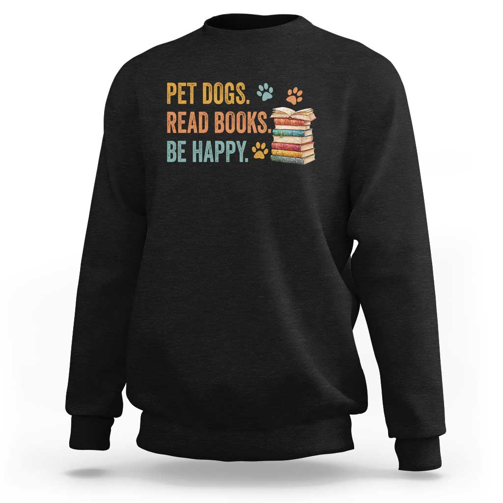 Retro Dog Book Lovers Sweatshirt Bookish Dog Mom Gift