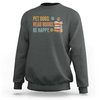 Retro Dog Book Lovers Sweatshirt Bookish Dog Mom Gift