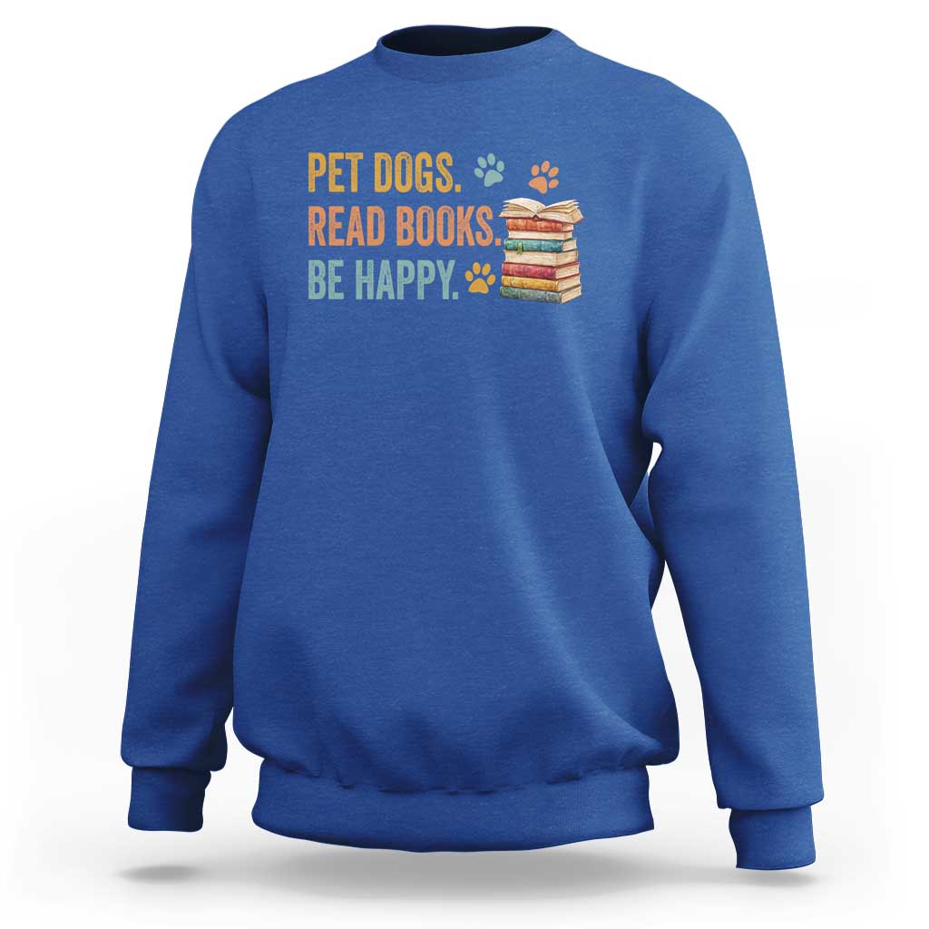 Retro Dog Book Lovers Sweatshirt Bookish Dog Mom Gift