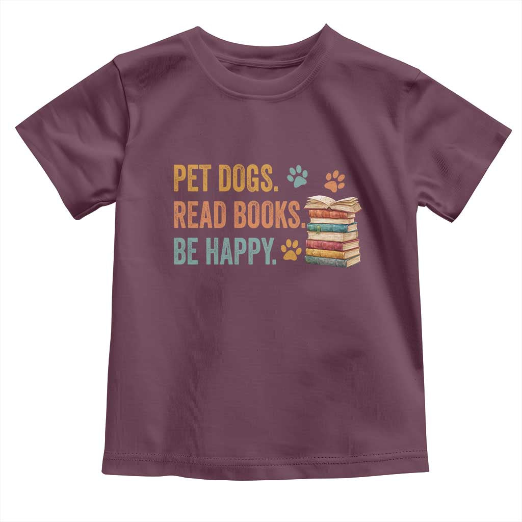 Retro Dog Book Lovers Toddler T Shirt Bookish Dog Mom Gift