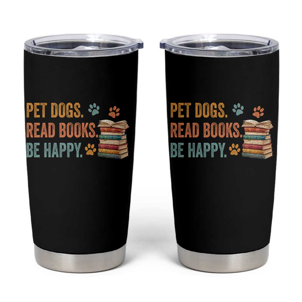 Retro Dog Book Lovers Tumbler Cup Bookish Dog Mom Gift