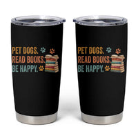 Retro Dog Book Lovers Tumbler Cup Bookish Dog Mom Gift