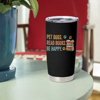 Retro Dog Book Lovers Tumbler Cup Bookish Dog Mom Gift