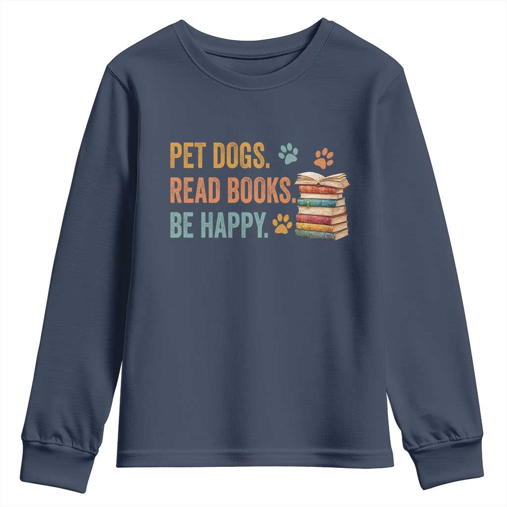 Retro Dog Book Lovers Youth Sweatshirt Bookish Dog Mom Gift
