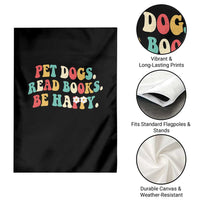 Dog Book Lover Garden Flag Retro Groovy Flower Bookish Dog Mom Gift