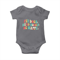Dog Book Lover Baby Onesie Retro Groovy Flower Bookish Dog Mom Gift