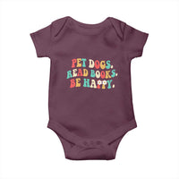 Dog Book Lover Baby Onesie Retro Groovy Flower Bookish Dog Mom Gift