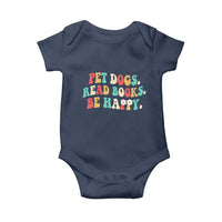 Dog Book Lover Baby Onesie Retro Groovy Flower Bookish Dog Mom Gift