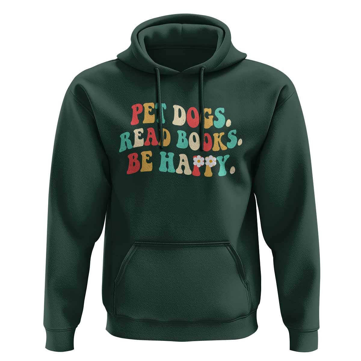 Dog Book Lover Hoodie Retro Groovy Flower Bookish Dog Mom Gift