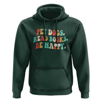 Dog Book Lover Hoodie Retro Groovy Flower Bookish Dog Mom Gift