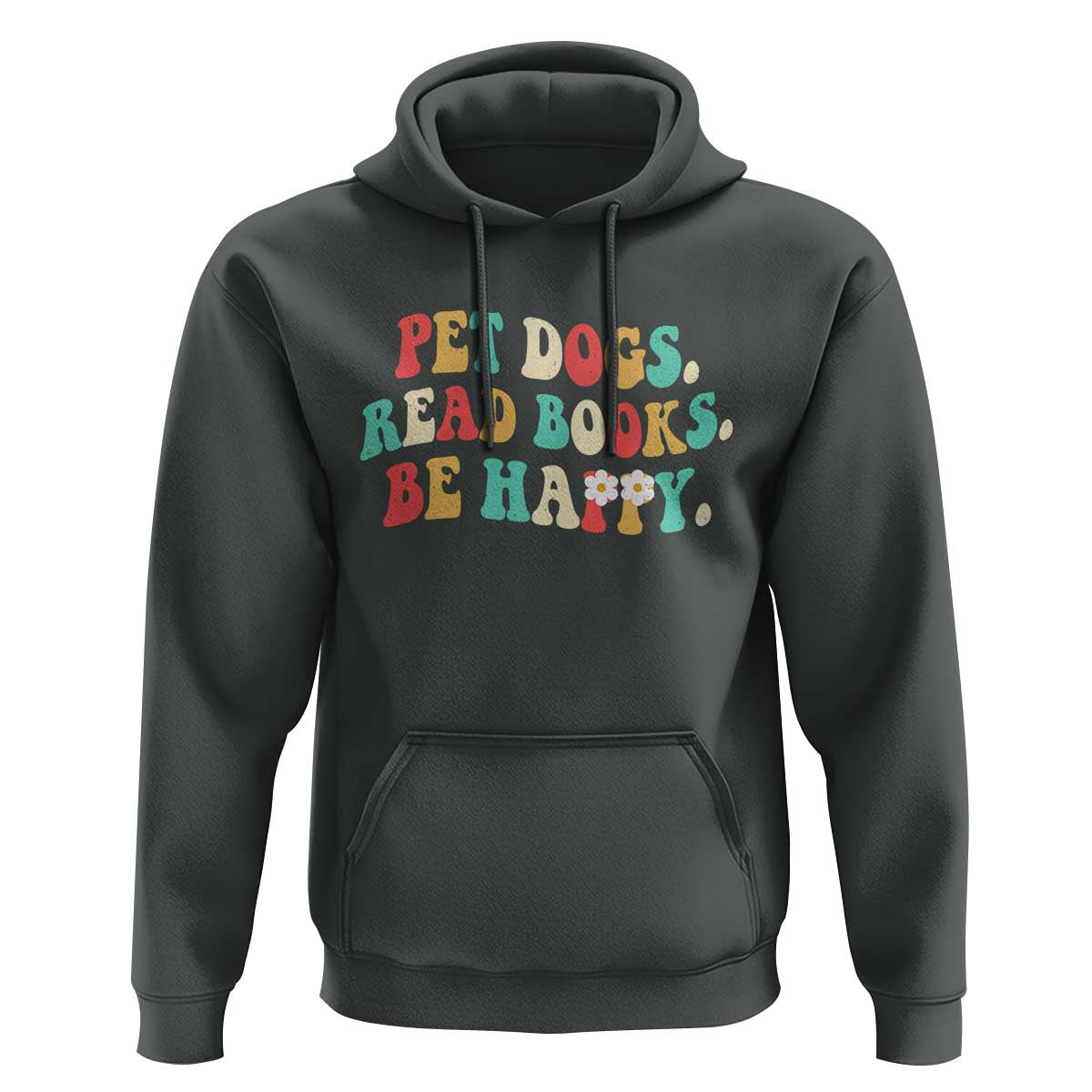 Dog Book Lover Hoodie Retro Groovy Flower Bookish Dog Mom Gift