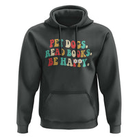 Dog Book Lover Hoodie Retro Groovy Flower Bookish Dog Mom Gift