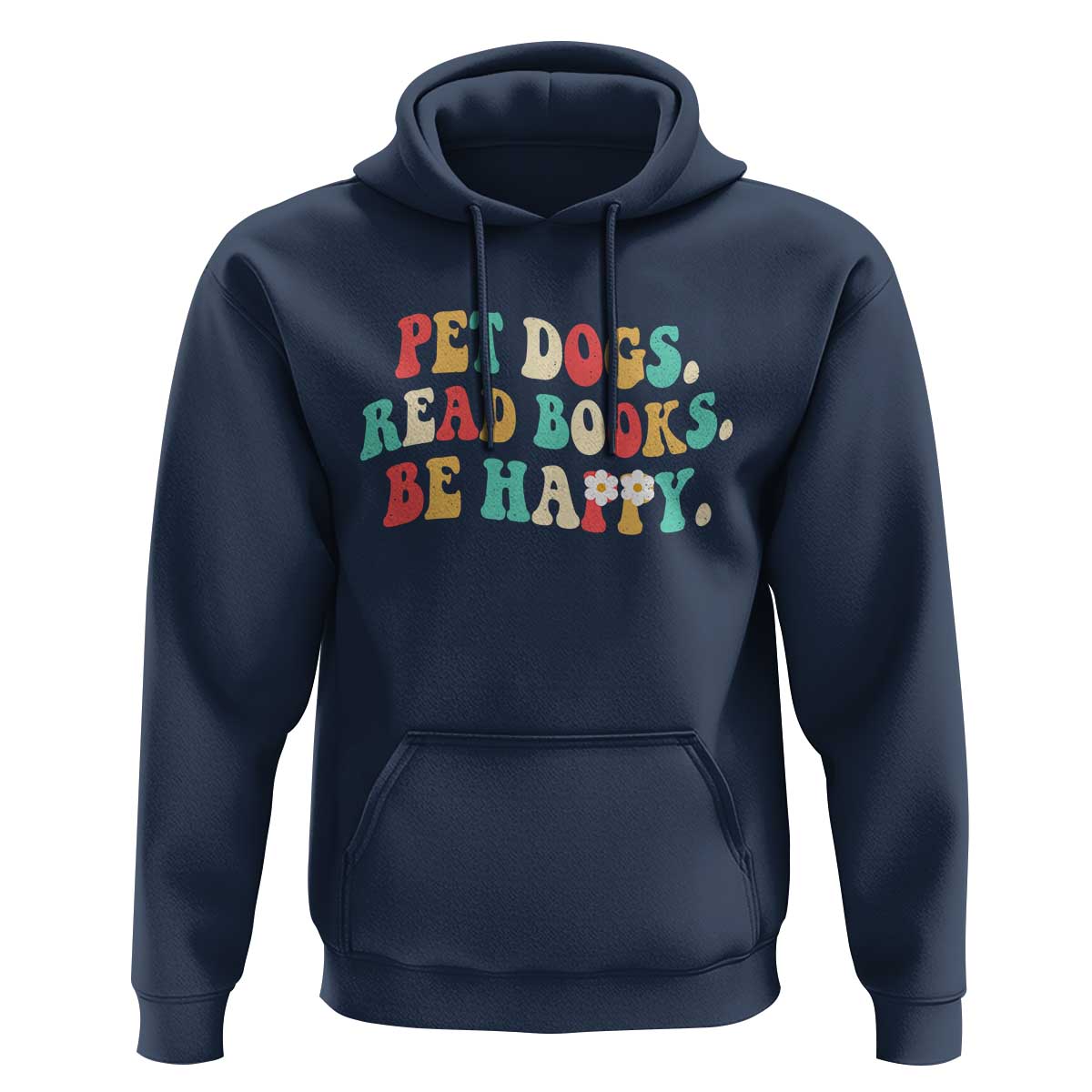 Dog Book Lover Hoodie Retro Groovy Flower Bookish Dog Mom Gift