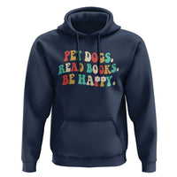 Dog Book Lover Hoodie Retro Groovy Flower Bookish Dog Mom Gift