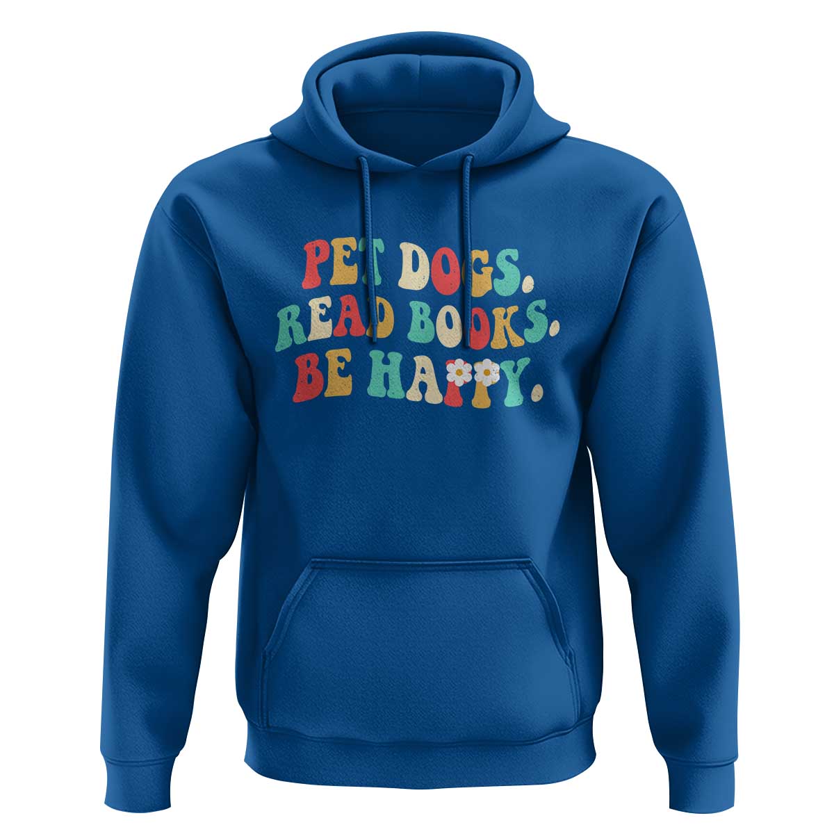 Dog Book Lover Hoodie Retro Groovy Flower Bookish Dog Mom Gift