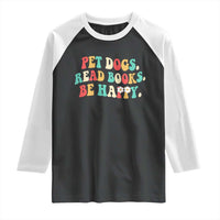 Dog Book Lover Raglan Shirt Retro Groovy Flower Bookish Dog Mom Gift
