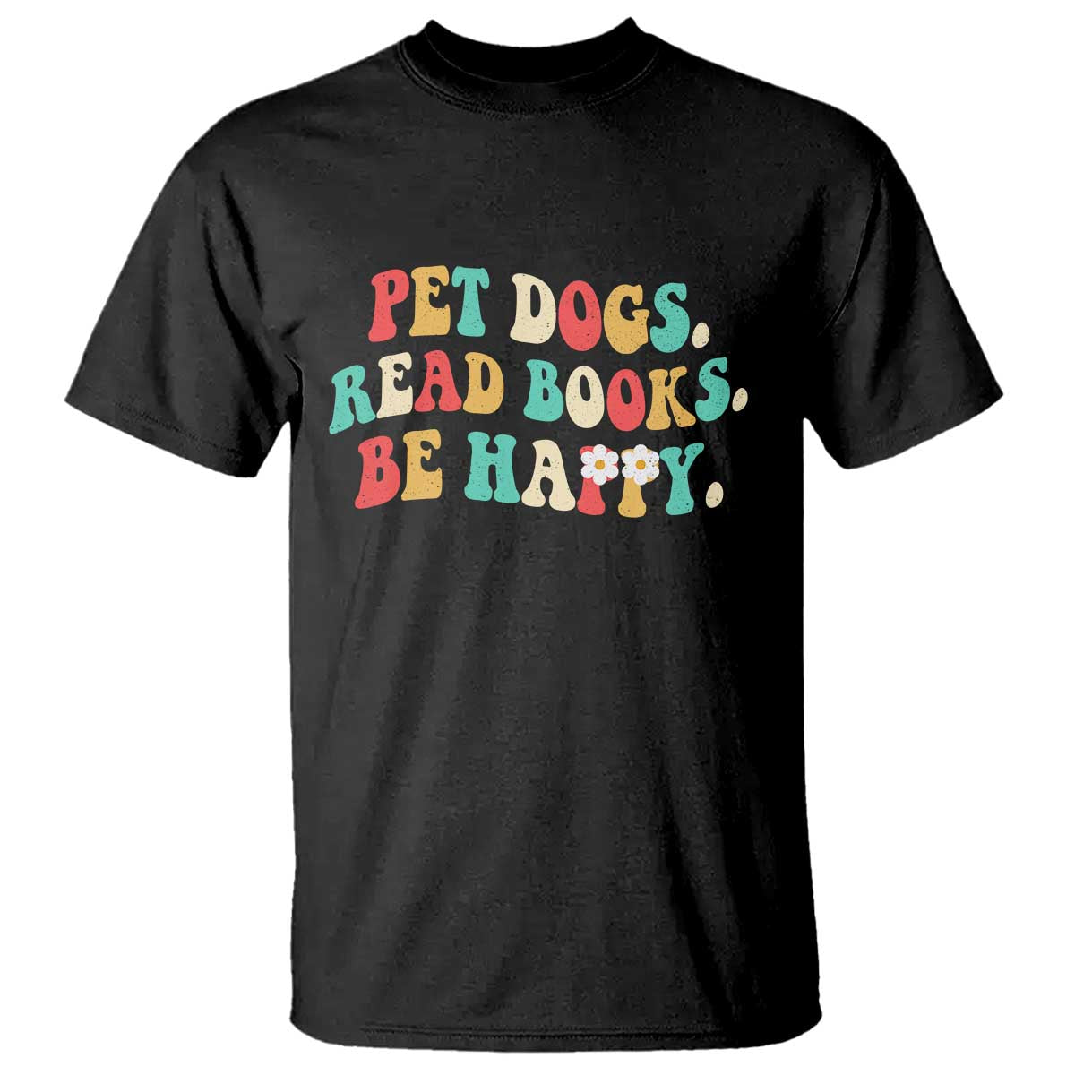 Dog Book Lover T Shirt Retro Groovy Flower Bookish Dog Mom Gift