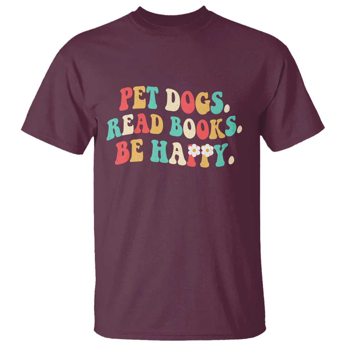 Dog Book Lover T Shirt Retro Groovy Flower Bookish Dog Mom Gift