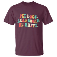 Dog Book Lover T Shirt Retro Groovy Flower Bookish Dog Mom Gift