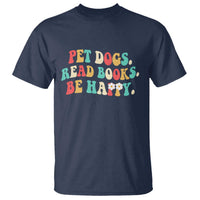Dog Book Lover T Shirt Retro Groovy Flower Bookish Dog Mom Gift