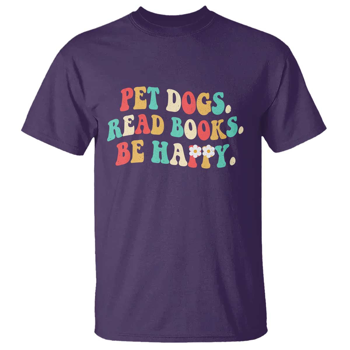 Dog Book Lover T Shirt Retro Groovy Flower Bookish Dog Mom Gift