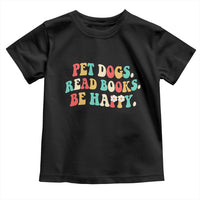 Dog Book Lover Toddler T Shirt Retro Groovy Flower Bookish Dog Mom Gift
