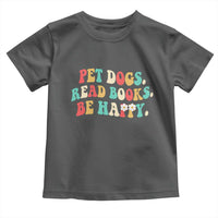 Dog Book Lover Toddler T Shirt Retro Groovy Flower Bookish Dog Mom Gift