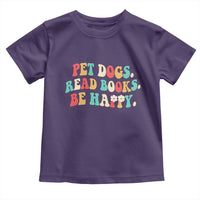 Dog Book Lover Toddler T Shirt Retro Groovy Flower Bookish Dog Mom Gift
