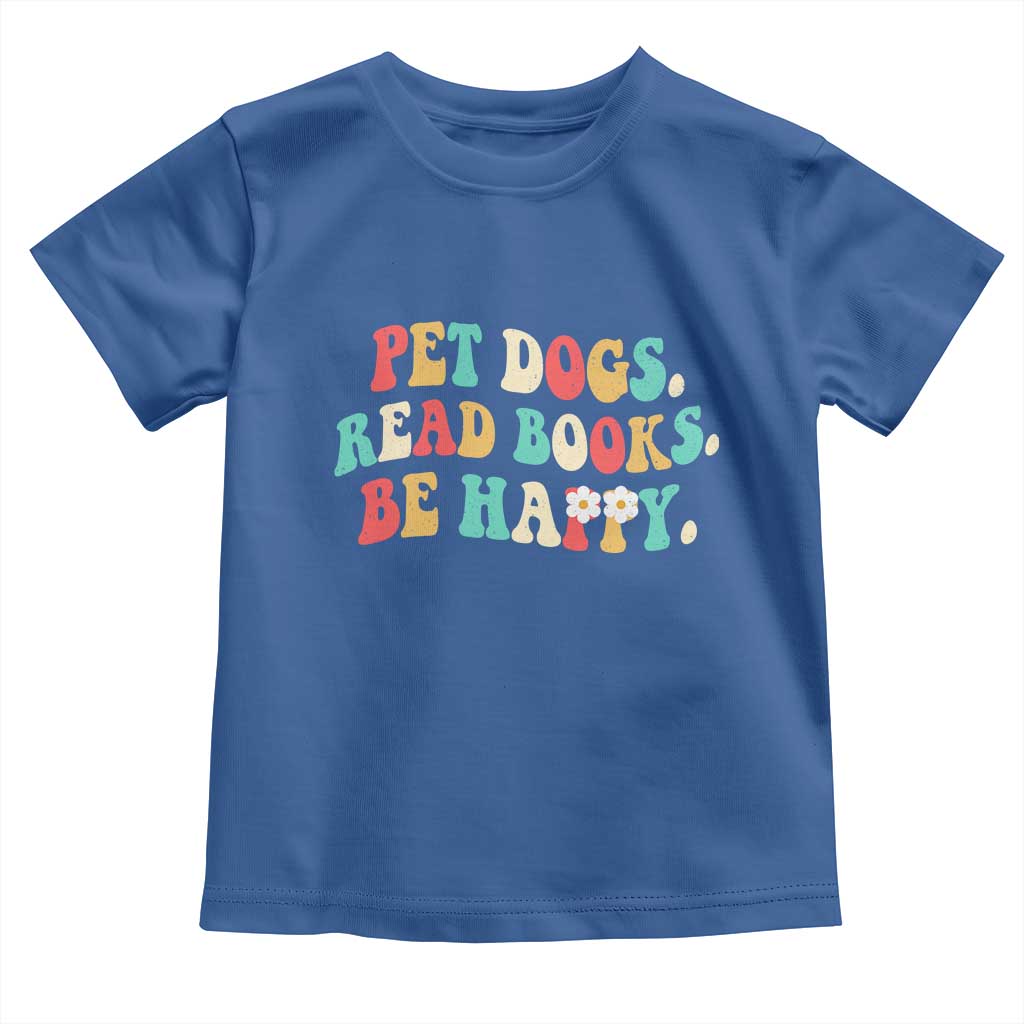 Dog Book Lover Toddler T Shirt Retro Groovy Flower Bookish Dog Mom Gift