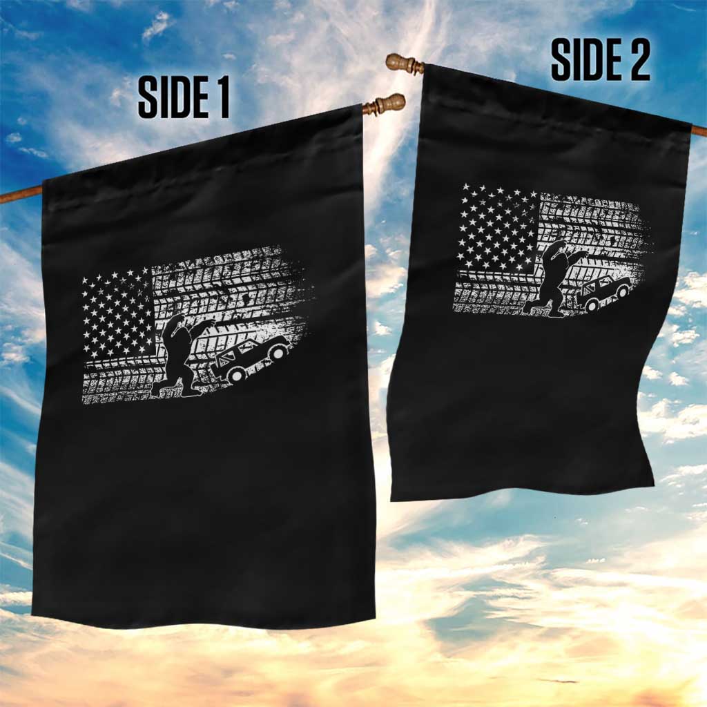 Bigfoot Offroad Car Garden Flag Retro Sasquatch 4x4 UTV ATV Funny American Flag